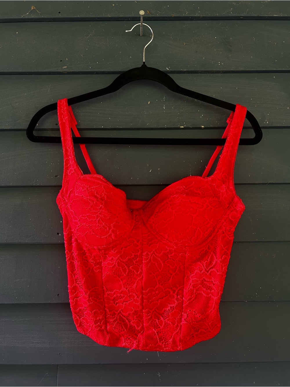 ReoRia Red Lace Bustier Top